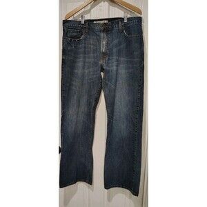 Levis Jeans Mens 36x32 Blue 527 Low Bootcut Distressed Western Denim Comfortable